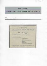 DOK 71/3.110: Todesanzeige Elise Züst-Eggli
