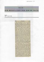 DOK 71/3.20: Zur Renovation der Kirche von Maur